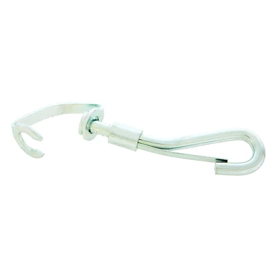 Swivel Spring Snap, Open Eye, Zinc Finish