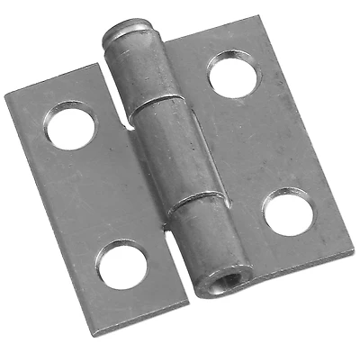 National Hardware N141-606 Narrow Hinge, 1 x 1 In., Zinc, 2-Pk.
