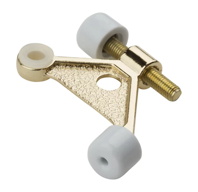 National Hardware N154-526 Hinge-Pin Door Stop, Brass, 1-7/8 in Projection