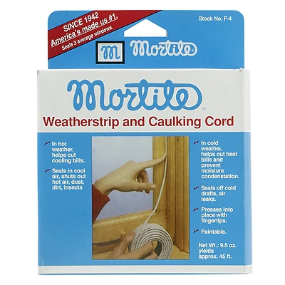 Mortite Caulking Cord, Gray, 45 Ft.