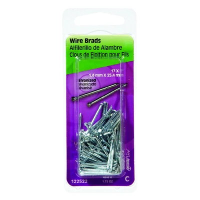 Hillman 122522 Wire Brads, Galvanized, 1-In. x 17 Ga., 1.75-oz.