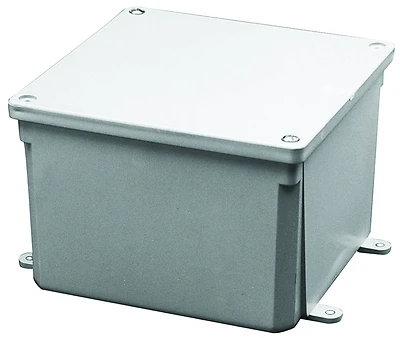 Carlon E987RR PVC Molded Junction Box, 6 x 6 x 4 In.