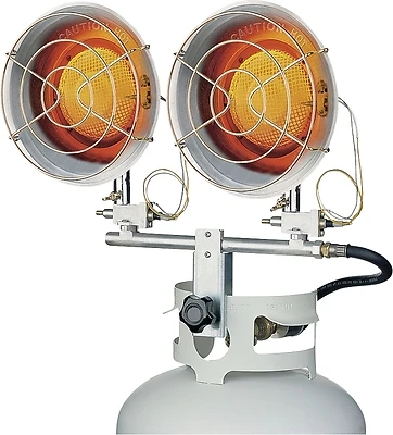 Tt30d/csa Double Tank Top Propane Heater, 30,000 Btu, 20 Lb Fuel Tank