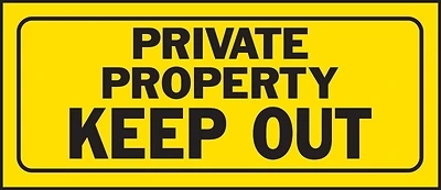 Hy-Ko 23006 Private Property Keep Out Sign, Plastic, 6 x 14 In.