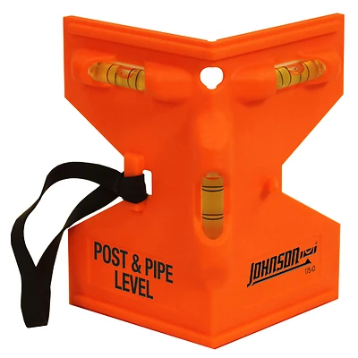Johnson Level 175-O Post and Pipe Level, 3-1/4 in, 3-Vial, Orange