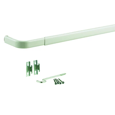 Kenney KN512 Curtain Rod, Steel, White, 48 to 86 In.