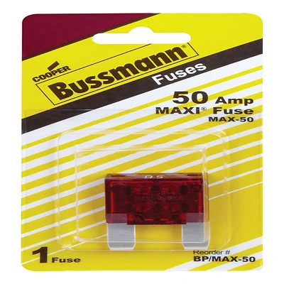 Bussmann MAXI Series BP/MAX-50-RP Automotive Fuse, Fast-Acting Fuse, MAX, 32 VDC, 50 A, 1 kA Interrupt