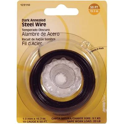 Hillman 123110 Dark Annealed Hobby Wire, 16-Gauge, 50-Ft.