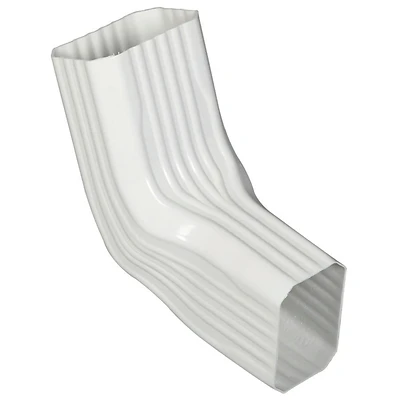 Amerimax 37064 A-B Transition Gutter Elbow, PVC, White, 2 x 3-In.
