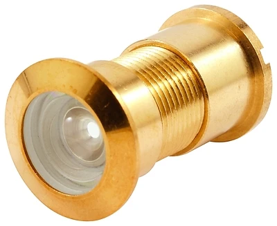 Defender Security U 9896 Brass Door Viewer, 130 Degree, 1-3/4 To 2-3/8 In.