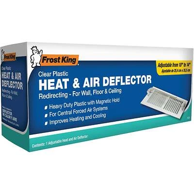 Frost King HD5 Magnetic Vent Heat Deflector, 10–14 In., Clear