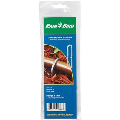 Rain Bird GS50/10PS Tubing Stake, 1/2 In., 5-5/8 In., Steel, 10-Pack