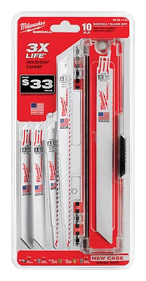 Milwaukee 49-22-1110 Reciprocating Saw Blade Set, 10-Piece, Bi-Metal, White