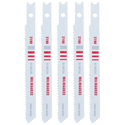 Milwaukee 48-42-2190 Jig Saw Blade, 3-5/8 In., 14 TPI, Bi-Metal, 5-Pack