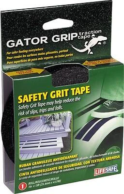 LIFESAFE Gator Grip RE3950 Anti-Slip Safety Grit Tape, Black, 1 In. X 15 Ft.