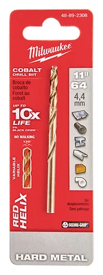 Milwaukee 48-89-2308 Red Helix Cobalt Drill Bit, 11/64 In., 3.31 In. Length