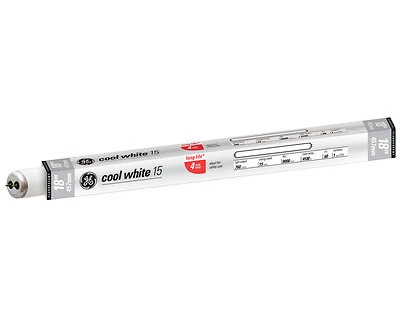 GE Fluorescent Light Bulb T12, 15W, 18 In., Cool White