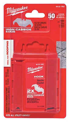 Milwaukee 48-22-1952 2-Ended Hook Utility Knife Blades, 1-7/8 In., 50-Pack