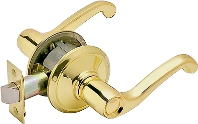 F10 Fla 605 Flair Passage Lever Lockset - Bright Brass, Mechanical, Residential
