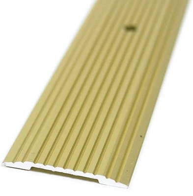 M-D 79095 Fluted Aluminum Seam Binder, Satin Brass, 1-9/32 x 72 In.