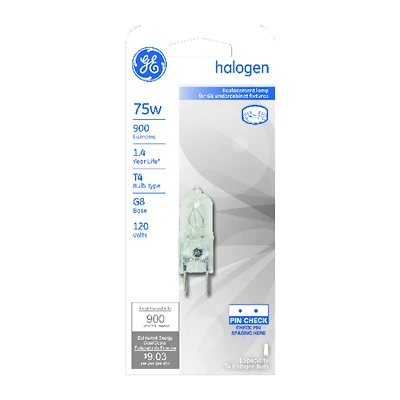 Quartz Halogen Light Bulb, 75 Watt