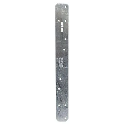 Strap Tie Connector, 16 Gauge Steel, 1.25 x 17.75 In.