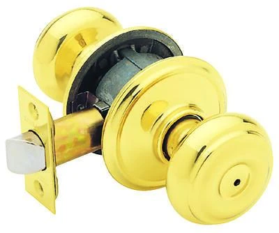 Schlage F40V GEO 605 Georgian Privacy Door Knob, Bright Brass