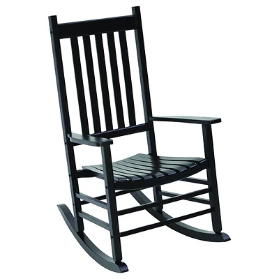 Knollwood Mission Style Porch Rocker Chair, Black Hardwood