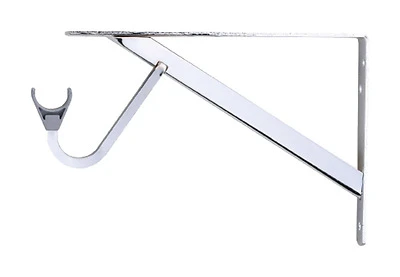 Shelf & Rod Bracket, Chrome, 11-1/4 In.