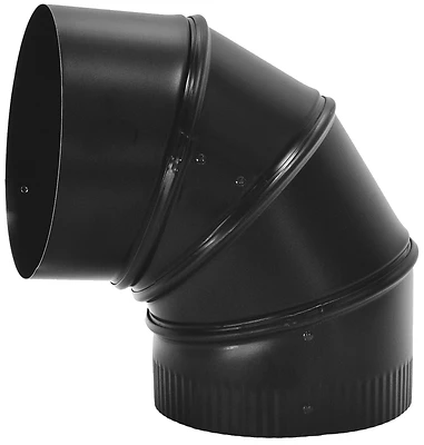 Imperial BM0013 Stove Pipe Elbow, 90 Deg, 5 In., 24 Gauge, Black Steel
