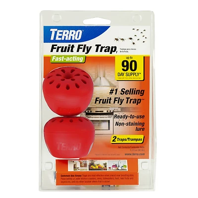 Terro T2502 Fruit Fly Trap, Liquid, Vinegar, 2 Pack