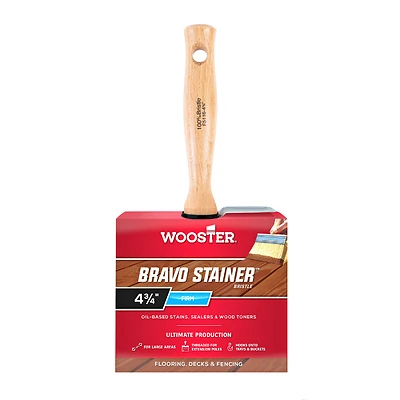 Wooster F5116-4 3/4 Bravo Stainer Flat Stain Brush, 4-3/4 In.