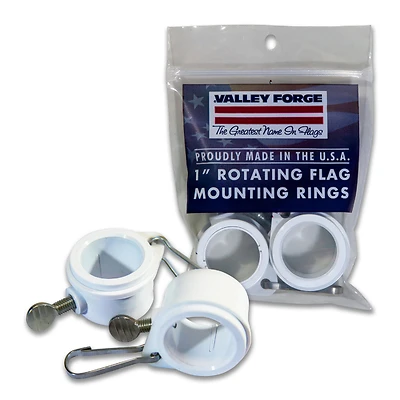 Valley Forge 28219 Flag Mounting Rings, Rotating PVC, 1 In., 2-Pack