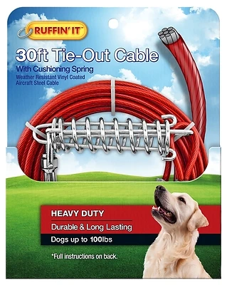 Heavy-duty Large Dog Tie-out Cable, 30 Ft. - Durable & Weather Resistant