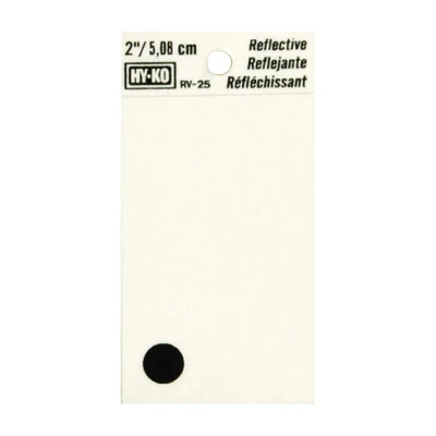 Hy-Ko House Address Letter Period, Reflective Black/Silver Vinyl, 2-In.