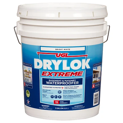 Drylok 28615 Extreme Latex Masonry Waterproofer, White, 5 Gallons