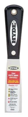 Hyde 02000 Putty Knife, 1-1/4 In. HCS Blade, Nylon Handle