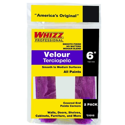 51016 Purple Velour Mini Roller Cover 6 In. X 3/16 In. (2 Pk) For All Paints
