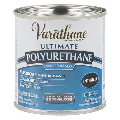 Varathane 200161H Semi-Gloss Waterborne Diamond Polyurethane, 1/2 Pt.
