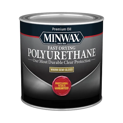 Minwax 230054444 Semi-Gloss Polyurethane Finish, Clear, 1/2 Pt.