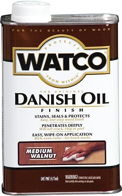 Watco 65951 Danish Oil Wood Finish, Medium Walnut, 1-Pt.