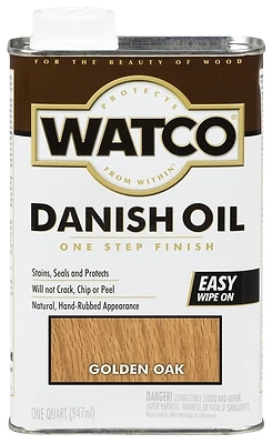 Watco 65141 Danish Oil Wood Finish, Golden Oak, 1-Qt.