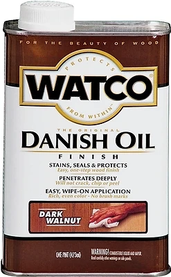 Watco 65851 Danish Oil Wood Finish, Dark Walnut, 1-Pt.