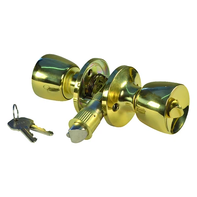 US Hardware D-099B Entrance Lockset, Brass, Brass