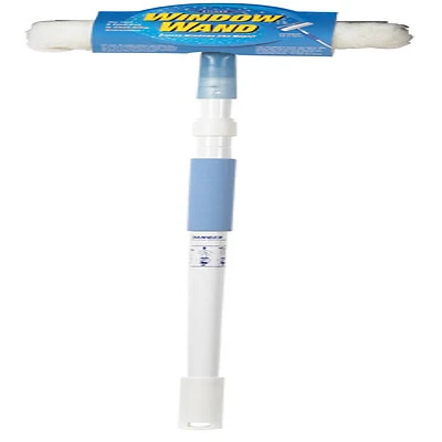 Ettore 15060 Window Wand, 2-in-1 Squeegee and Scrubber, 5 Ft. Extension Pole