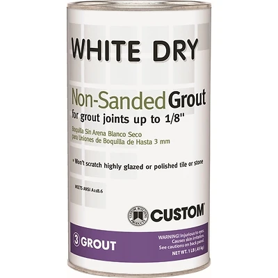 Custom WDG1-6 Polymer-Modified Grout, Non-Sanded, White, 1 Lb.