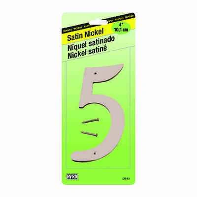 Hy-Ko SN-40/5 House Address Number 5, Zinc, Nickel, 4-In.