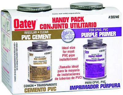 Oatey 30246 PVC Cement and Purple Primer Handy Pack, 4 Oz.