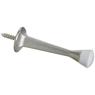 National Hardware N331-363 Doorstop, Wall-Mount, Rigid, Satin Nickel, 3 In.