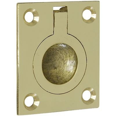 National Hardware N219-063 Flush Ring Pull, Brass, 1-1/2 In.